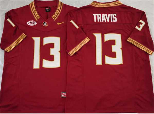Mens Florida State Seminoles #13 Jordan Travis Red 2023 F.U.S.E Stitched Jersey->florida state seminoles->NCAA Jersey